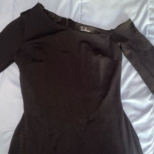 LULU’S black off the shoulder dress